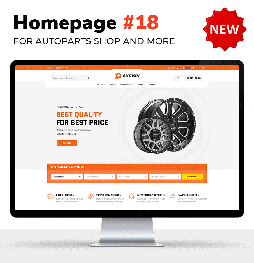 Autusin-Auto Parts WordPress Theme